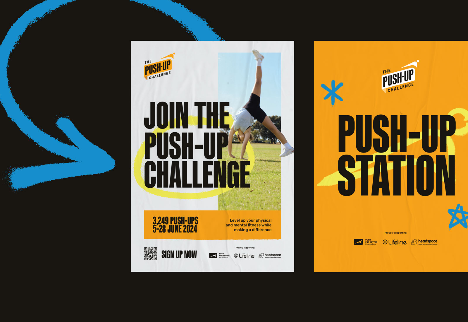 The Push-Up Challenge branded posters